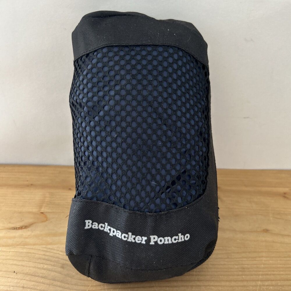 Outdoor Products Backpacker Poncho Blue Nylon Waterproof Rain Cover Adult OS